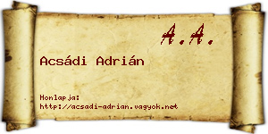 Acsádi Adrián névjegykártya